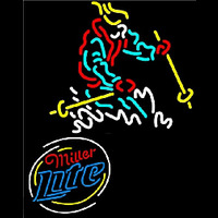 Miller Lite Logo with Skier Neon Sign