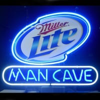 Miller Lite Man Cave Open Neon Sign