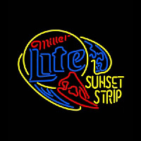 Miller Lite Surfer Sunset Strip Neon Sign