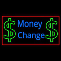 Money Change With Dollar Logo Neon Sign