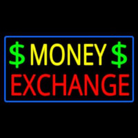 Money E change Blue Border Neon Sign