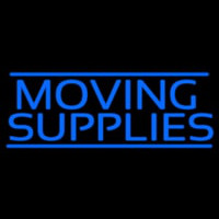 Moving Supplies Blue Double Lines Neon Sign