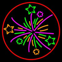 Multi Color Fire Works 1 Neon Sign