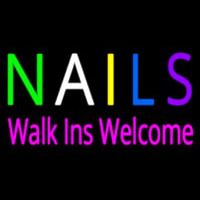 Multi Colored Nails Walk Ins Welcome Neon Sign