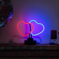 Multicolor Heart Desktop Neon Sign
