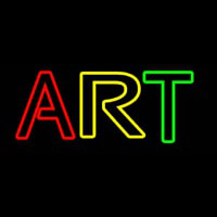 Multicolored Double Stroke Art 1 Neon Sign