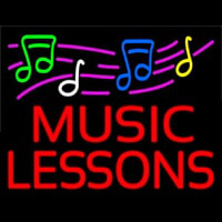 Music Lessons With Logo Neon Sign