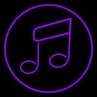 Music Note Purple Neon Sign