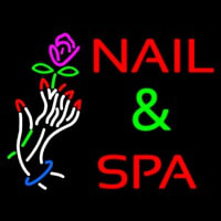 Nails And Spa With Nails And Flower Neon Sign