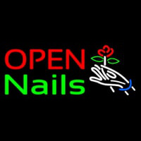 Nails Open Logo Neon Sign