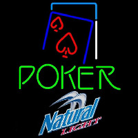 Natural Light Green Poker Red Heart Beer Sign Neon Sign