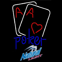 Natural Light Purple Lettering Red Heart White Cards Poker Beer Sign Neon Sign