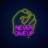 Never Give Up Neon Sign