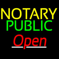 Notary Public Red Open Neon Sign