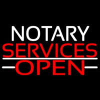 Notary Services Open Neon Sign