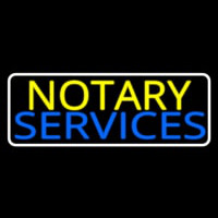 Notary Services With White Border Neon Sign