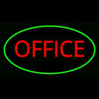 Office Oval Green Neon Sign