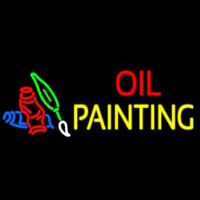 Oil Painting With Logo Neon Sign