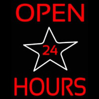 Open 24 Hours Star Neon Sign