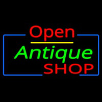 Open Antiques Shop Neon Sign