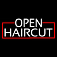 Open Haircut Neon Sign