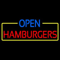 Open Hamburgers Neon Sign
