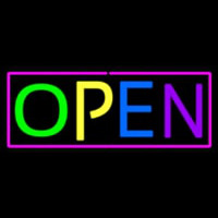 Open Multicolor Neon Sign
