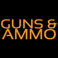 Orange Guns And Ammo Neon Sign