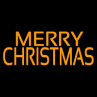 Orange Merry Christmas Tree Neon Sign