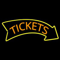 Orange Tickets Yellow Arrow Neon Sign