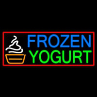 Oval Blue Green Frozen Yogurt Neon Sign