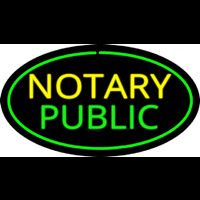 Oval Green Notary Public Neon Sign