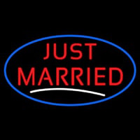 Oval Just Married Neon Sign