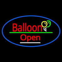Oval Open Balloon Green Line Neon Sign