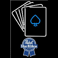 Pabst Blue Ribbon Cards Beer Sign Neon Sign