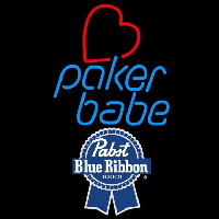 Pabst Blue Ribbon Poker Girl Heart Babe Beer Sign Neon Sign