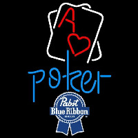 Pabst Blue Ribbon Rectangular Black Hear Ace Beer Sign Neon Sign