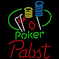 Pabst Poker Ace Coin Table Beer Sign Neon Sign