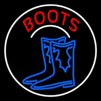 Pair Of Boots Logo With Border Neon Sign