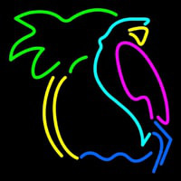Parrot With Palm Tree Neon Sign