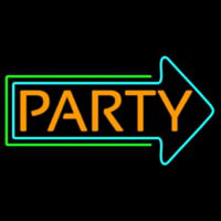 Party With Arrow Neon Sign