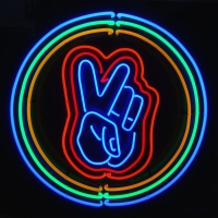 Peace with Circle Neon Sign
