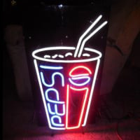 Pepsi Soda Pop Glass Neon Sign