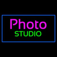 Photo Studio Blue Rectangle Neon Sign