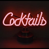 Pink Cocktails Desktop Neon Sign