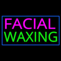 Pink Facial Wa ing Blue Border Neon Sign