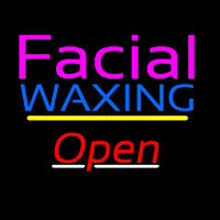 Pink Facial Wa ing Yellow Line Open Neon Sign