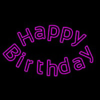 Pink Happy Birthday Neon Sign