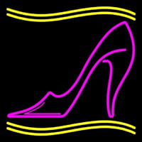 Pink High Heel With Line Neon Sign