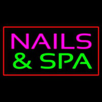 Pink Nails And Spa With Red Border Neon Sign